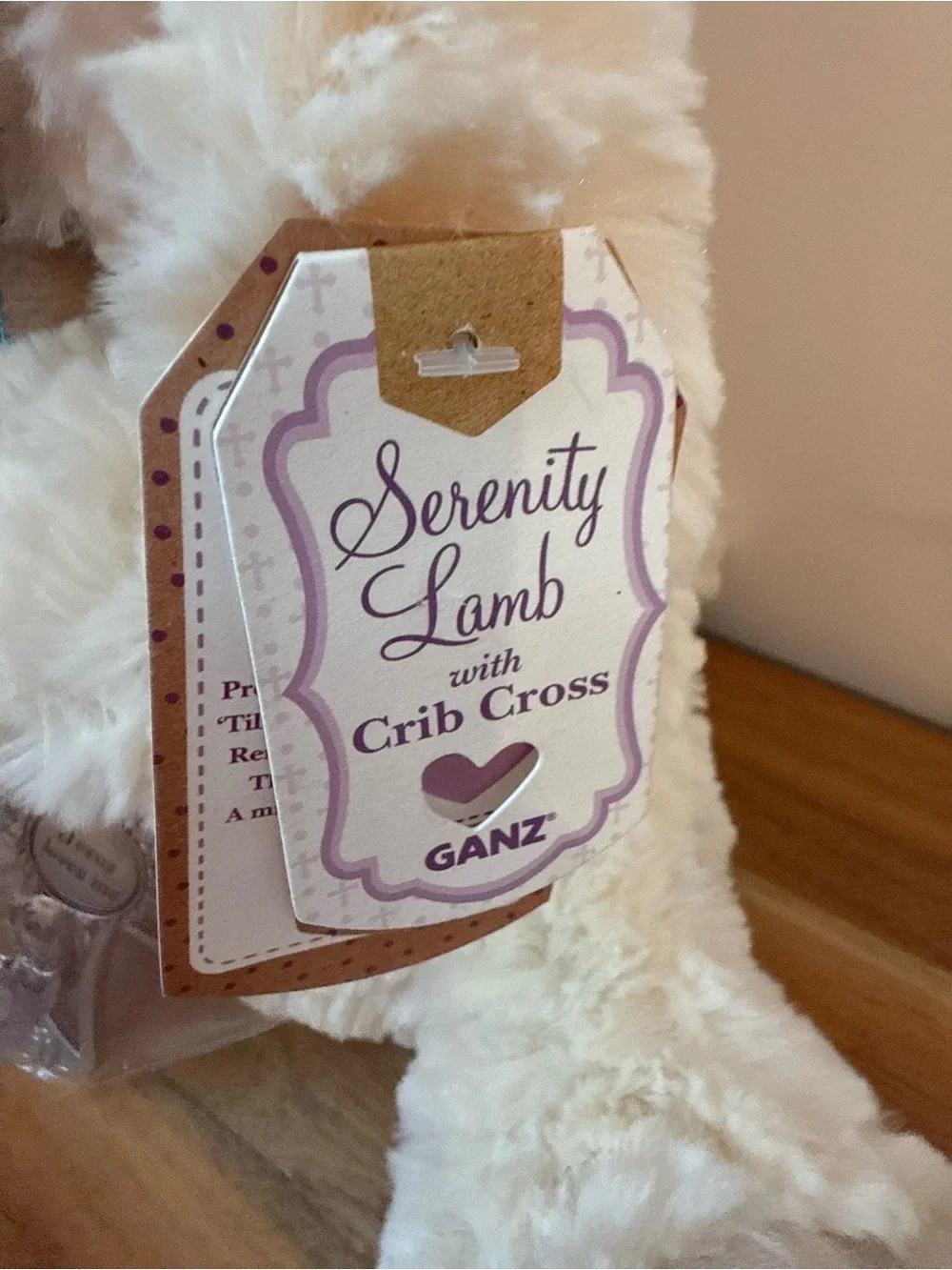 Ganz serenity lamb with crib cross Jesus loves me, plush stuffed animal blue NWT